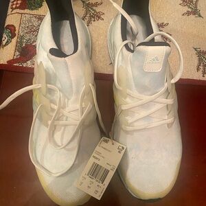 Adidas White and Light Yellow Athletic Shoes